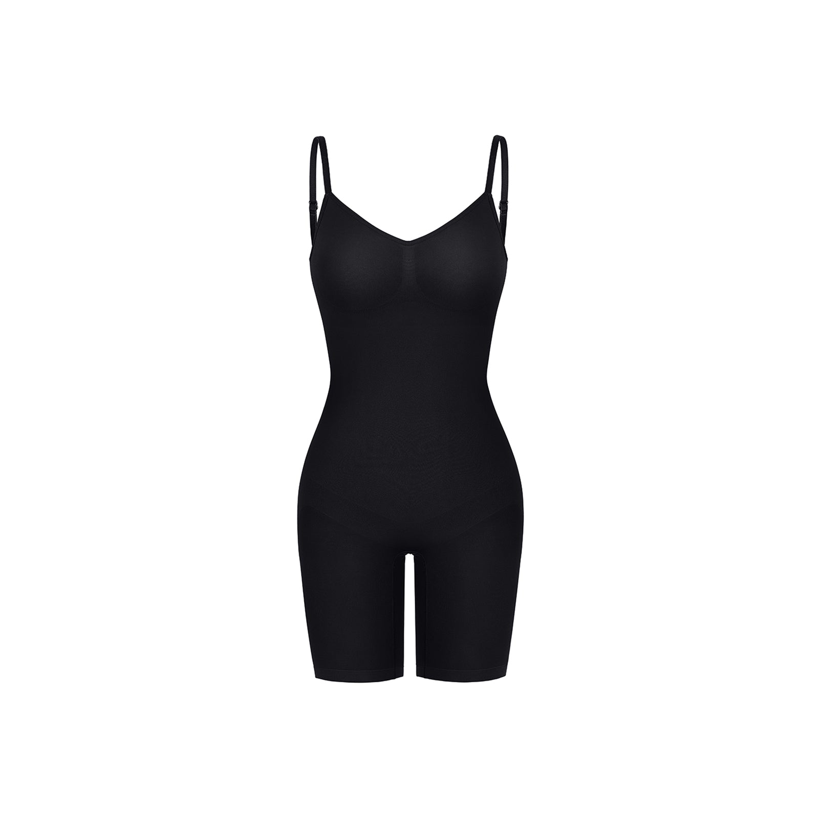 Sofia | Seamless Sculpting Low Scoop Back Mid Thigh Bodysuit - Adjustable Straps