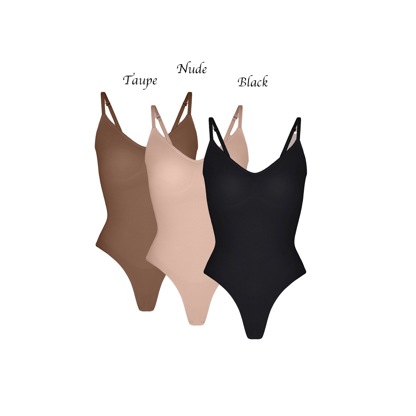 Sofia | Seamless Sculpting Thong Bodysuit - Adjustable Straps 3 Piece Bundle Special