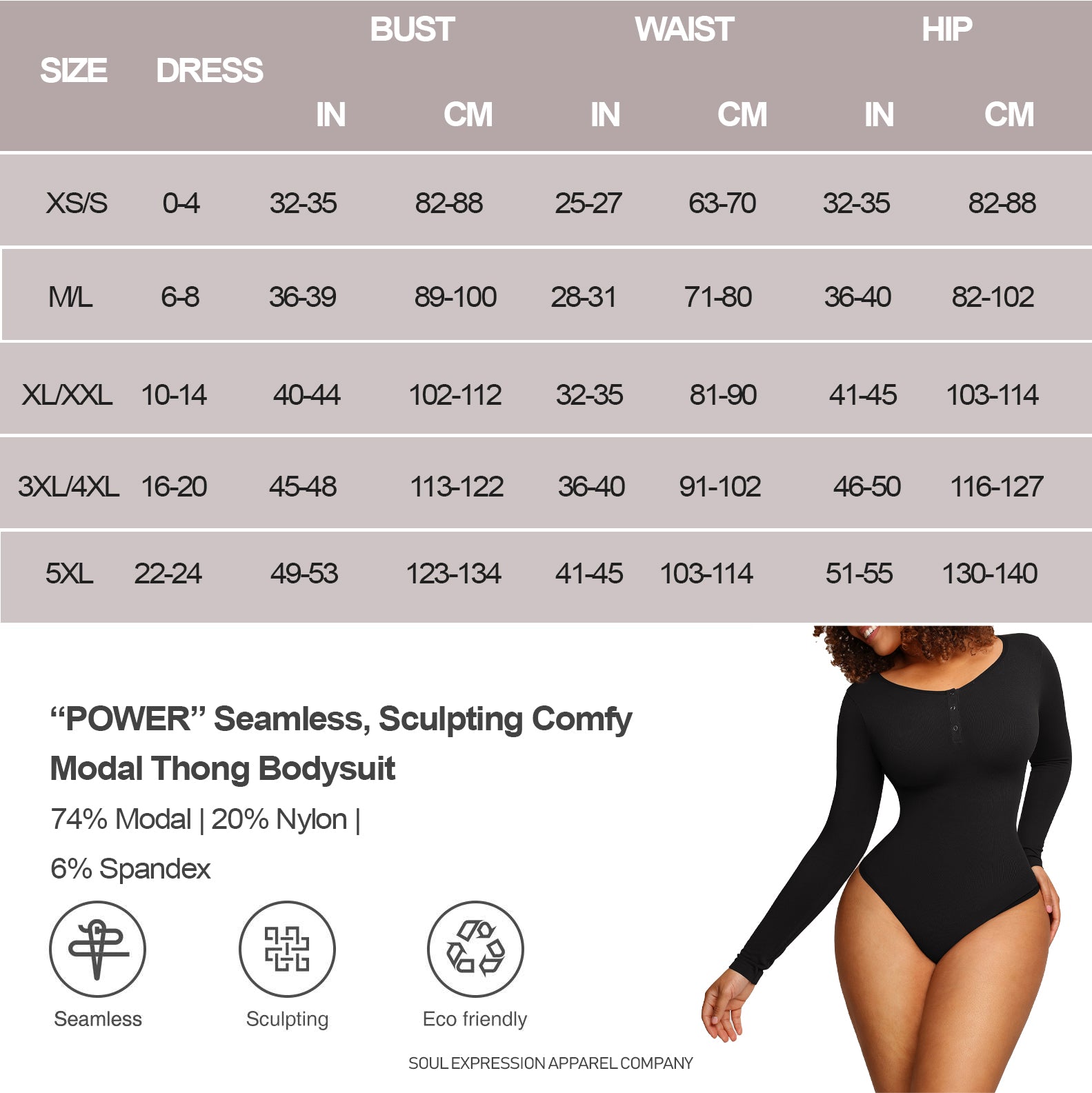 Bella | Seamless Sculpting Thong Bodysuit - Button Collar Long Sleeve