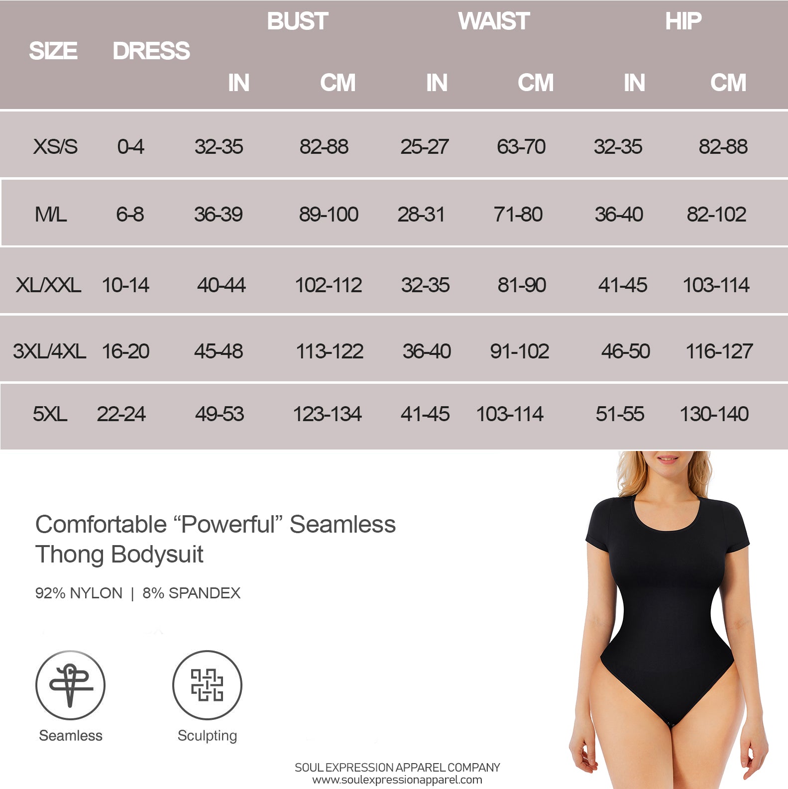 Jessie | Seamless Sculpting Thong Bodysuit - Round Neck Short Sleeve
