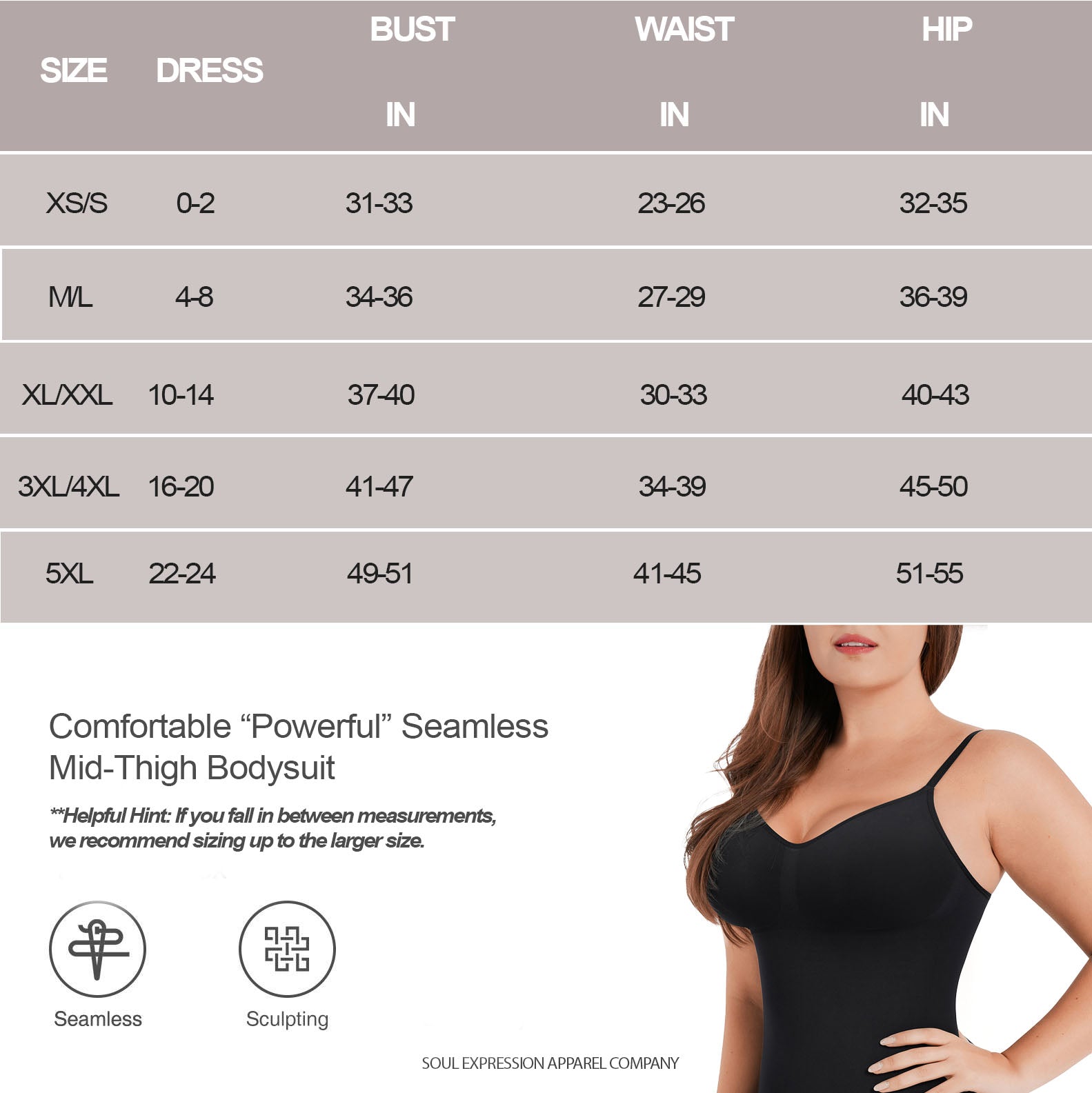Sofia | Seamless Body Sculpting Mid Thigh Bodysuit - Adjustable Straps