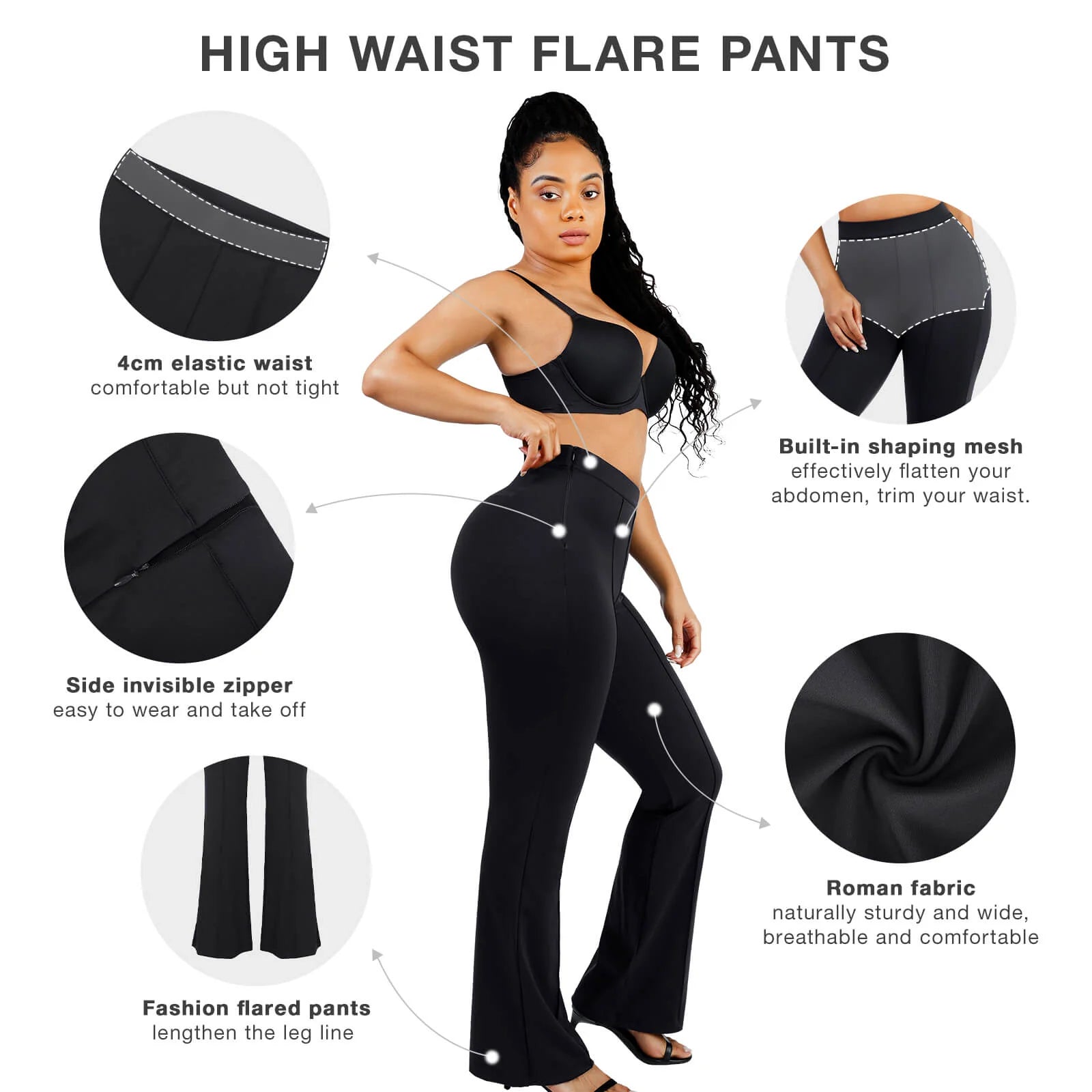High Waist Sculpting Flare Pants