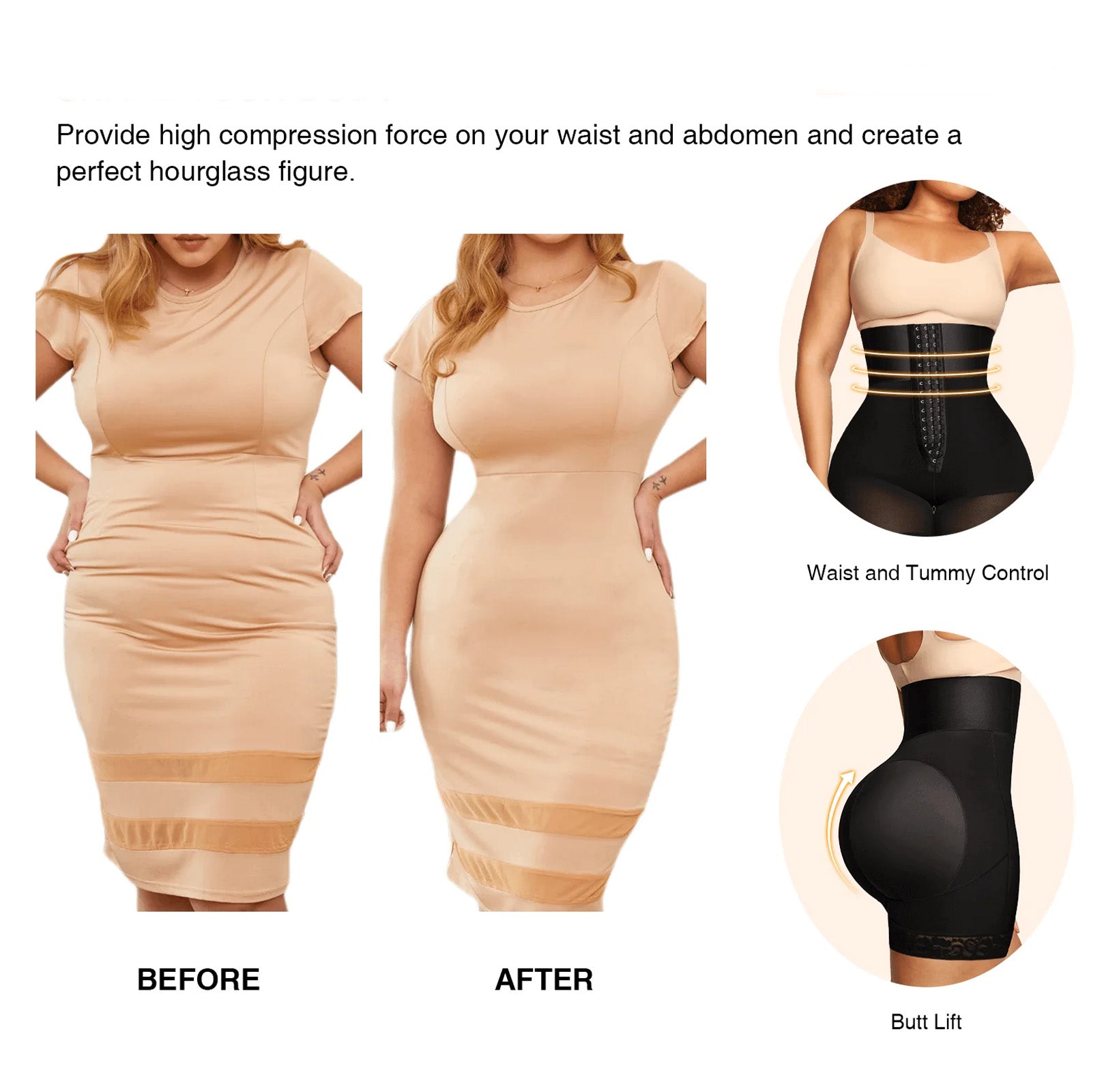 Faja Colombiana | High Waisted, Mid-Thigh Shaper Shorts- Triple Breasted with Tummy Control