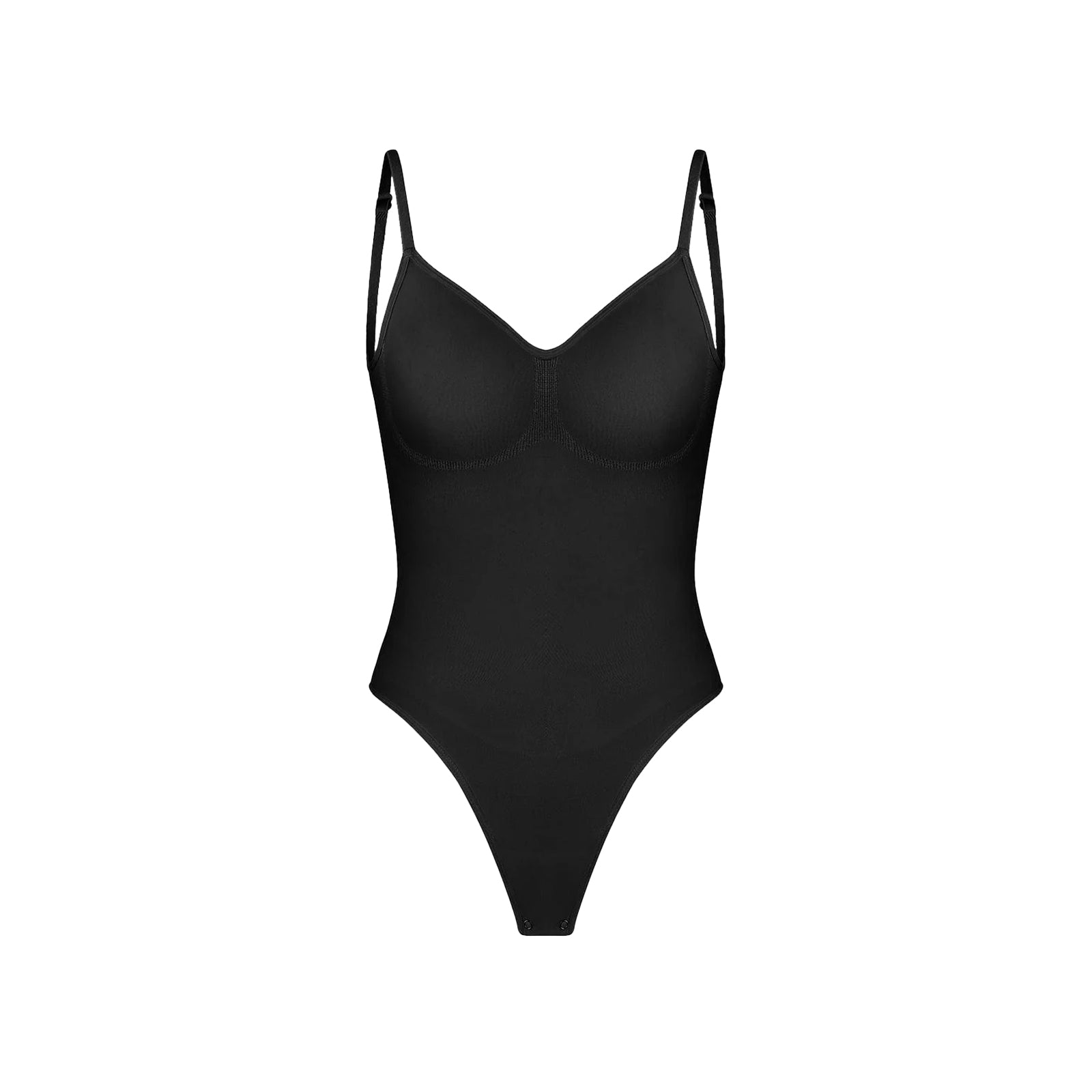 Sofia | Seamless Sculpting Thong Low Scoop Back Bodysuit - Adjustable Straps