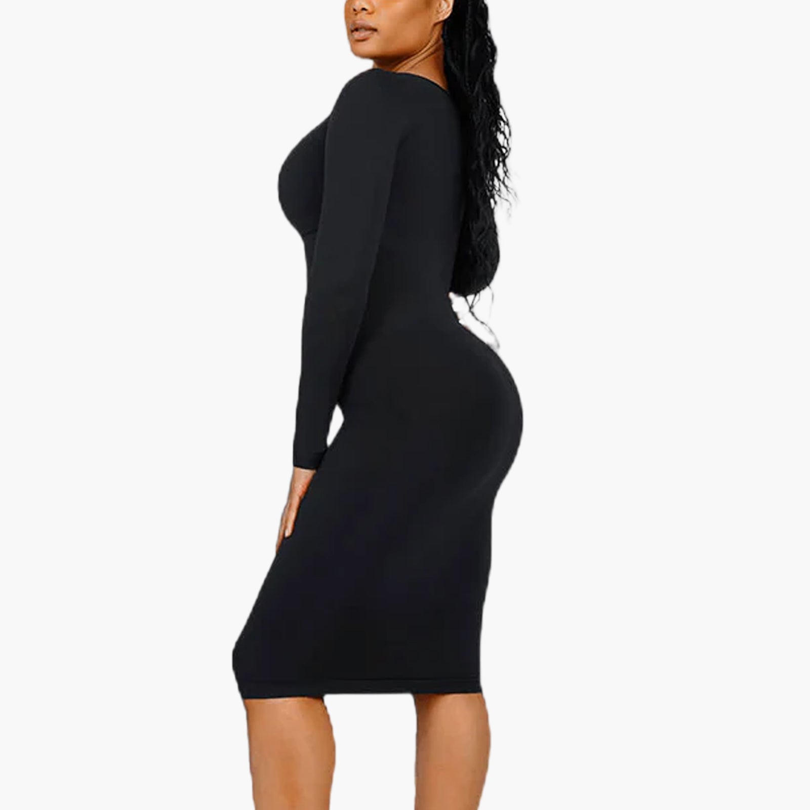 Londyn | Seamless Sculpting Square-Neck Long Sleeve Midi Dress