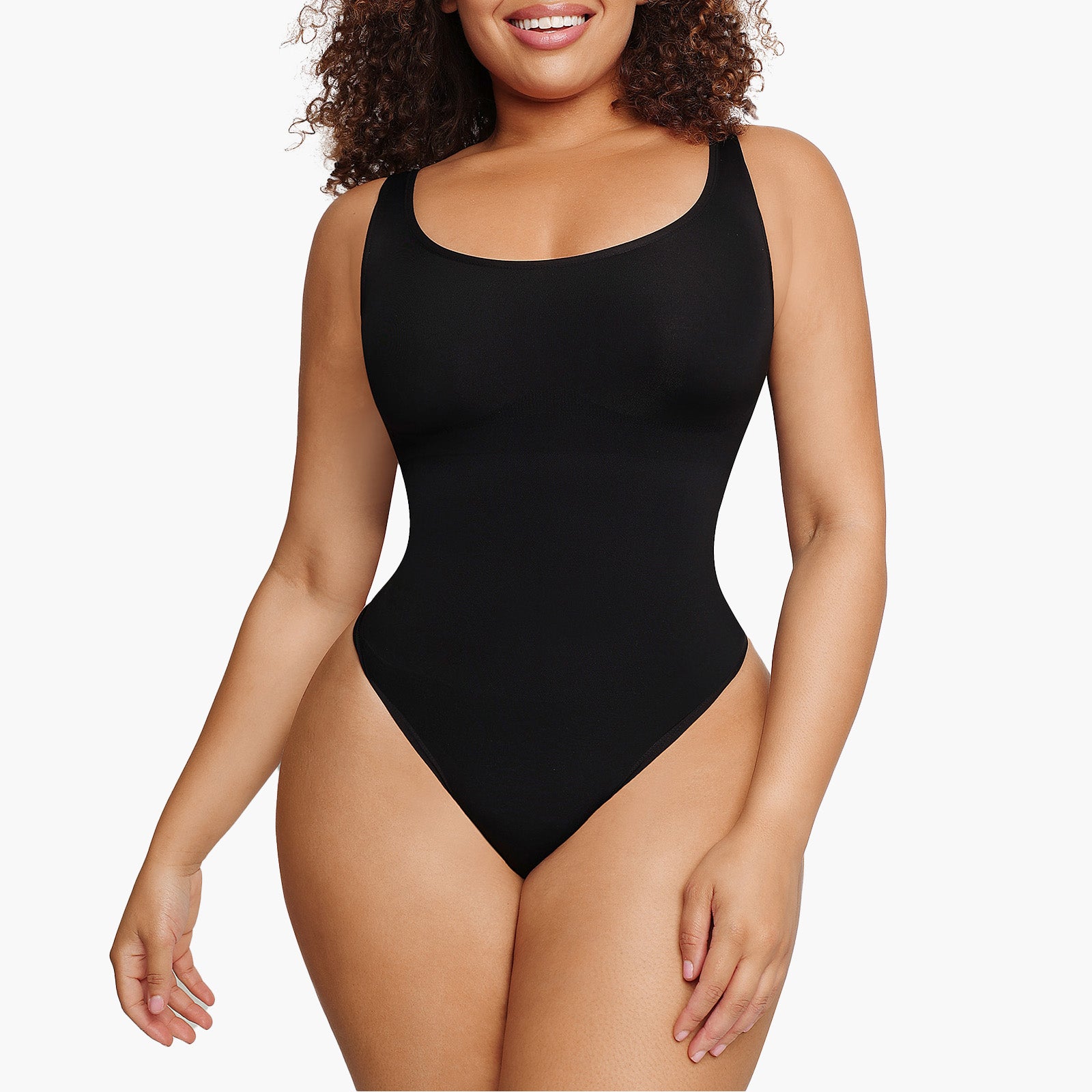 Stacey | Seamless Sculpting Thong Bodysuit - Low Cut Sleeveless
