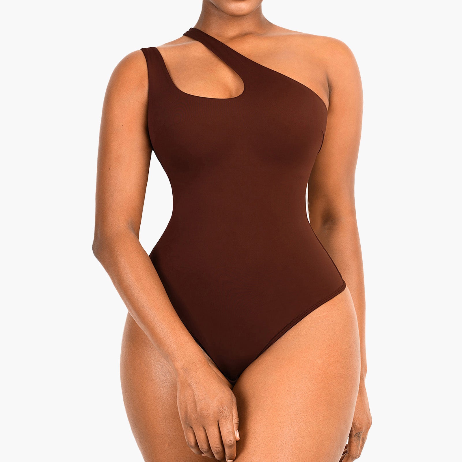 Sadie | Seamless Sculpting Thong Bodysuit - Cross Shoulder