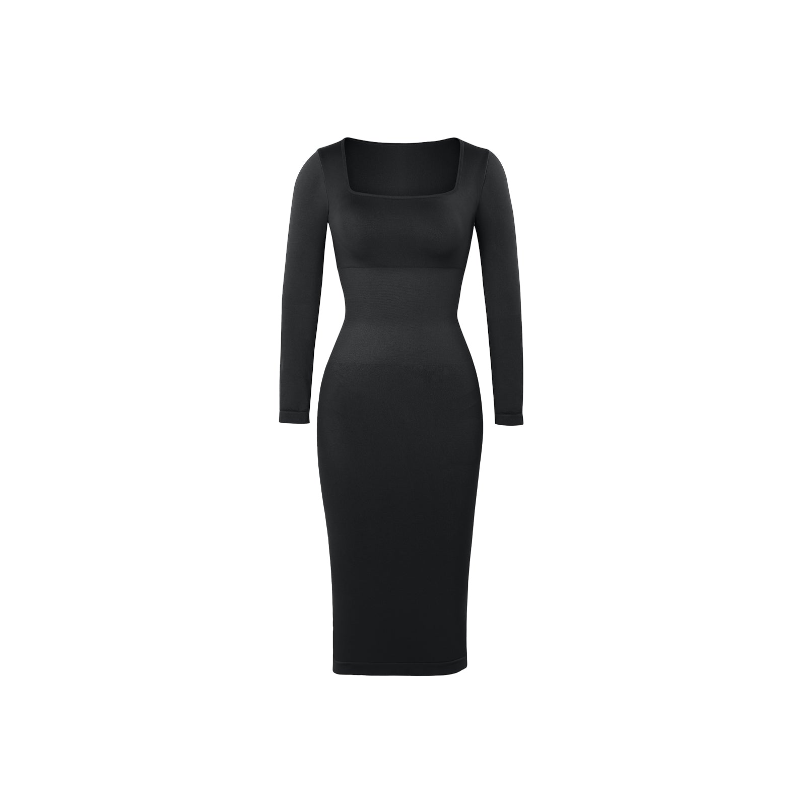 Londyn | Seamless Sculpting Square-Neck Long Sleeve Midi Dress