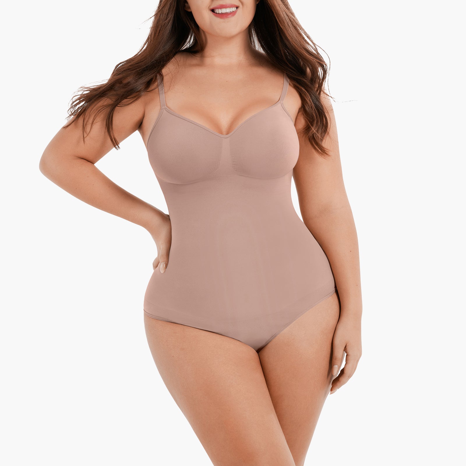 Sofia | Seamless Sculpting Thong Bodysuit - Adjustable Straps