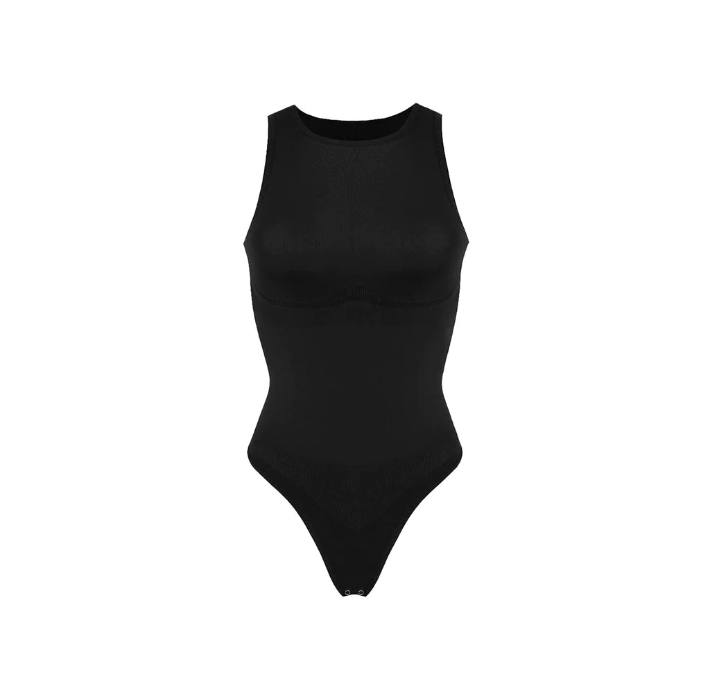 Soul Lifestyle - Fitted High Neck Sculpting Bodysuit - Black