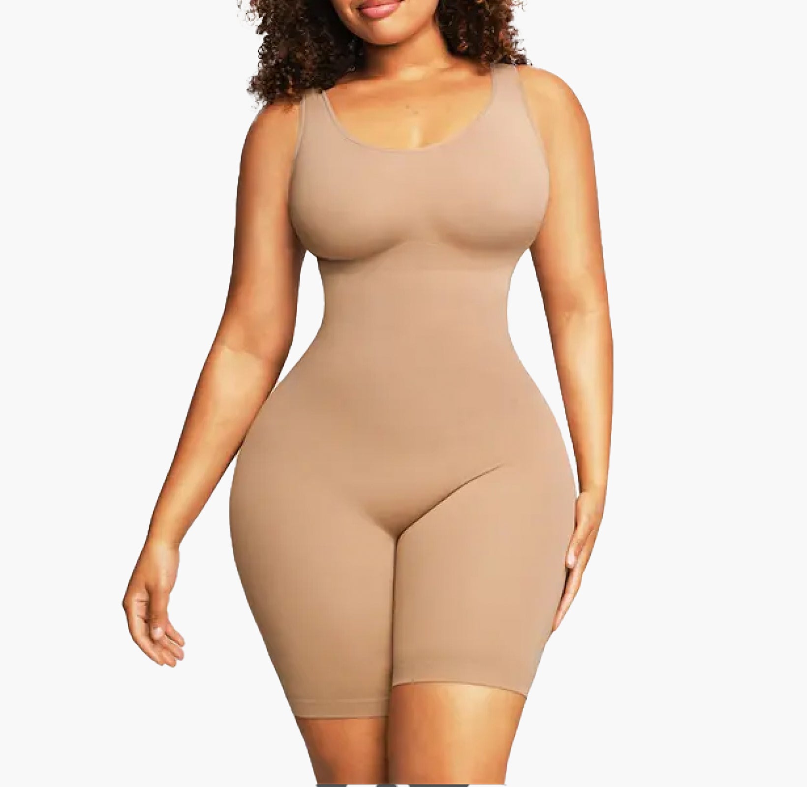 Cora | Seamless Body Sculpting Mid Thigh Bodysuit - Low Cut