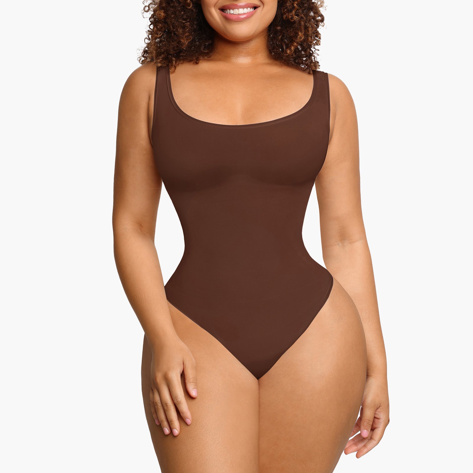 Stacey | Seamless Sculpting Thong Bodysuit - Low Cut Sleeveless